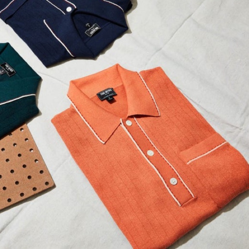 Todd Snyder Italian Cotton Silk Tipped Ribbed Polo